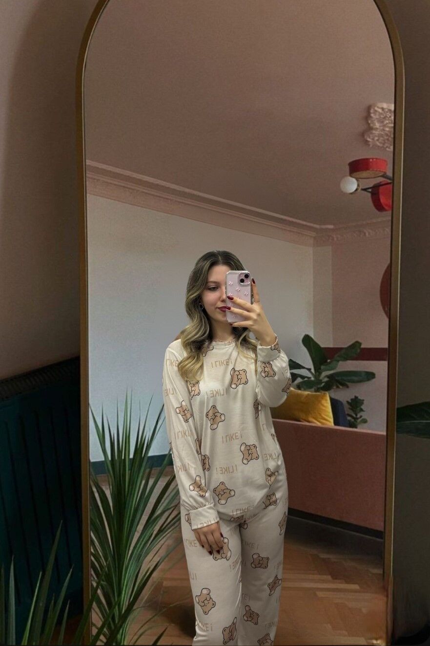 Ayıcık Desenli Pijama Takım